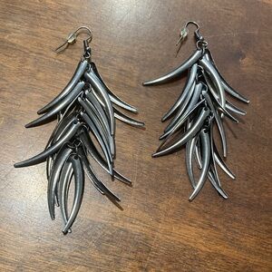Silver Leaf Dangle Earrings